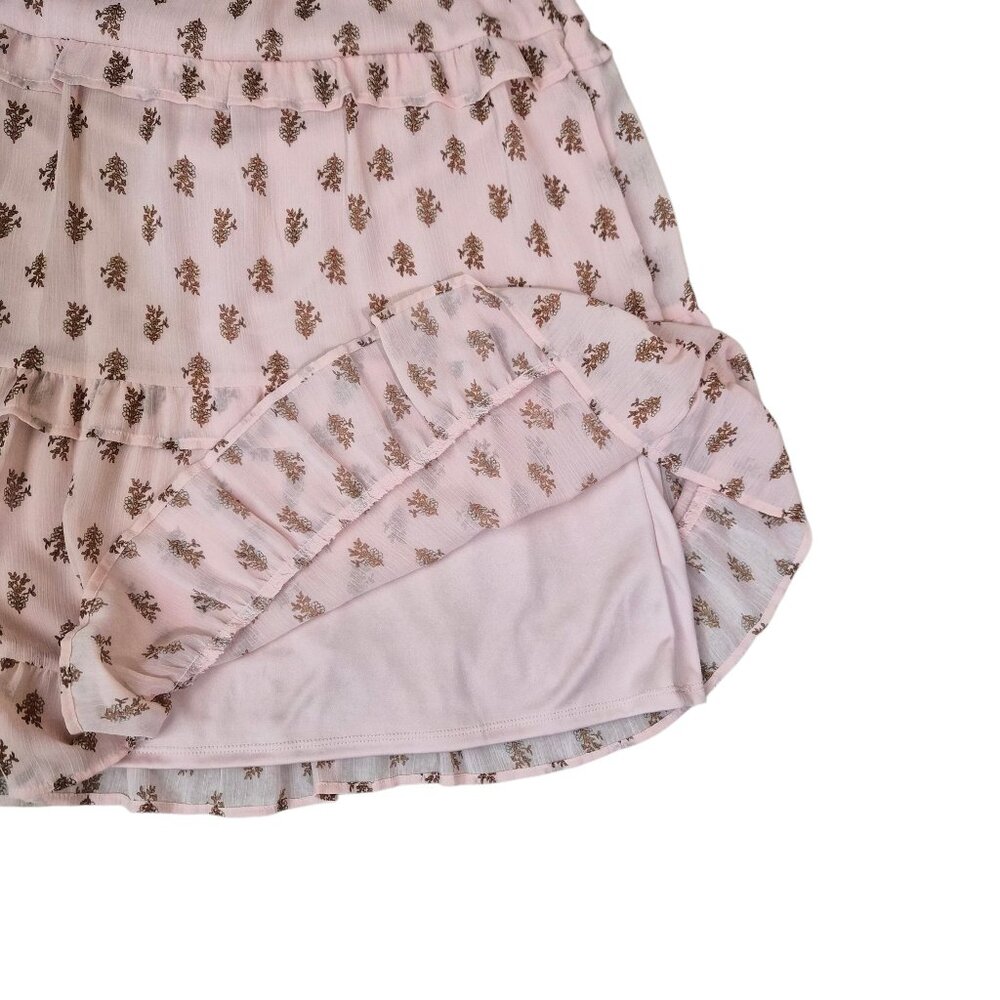 Wonder Nation Girls Chiffon Peasant Dress Size L 10-12 Elbow Length Sleeve Pink - Picture 9 of 10